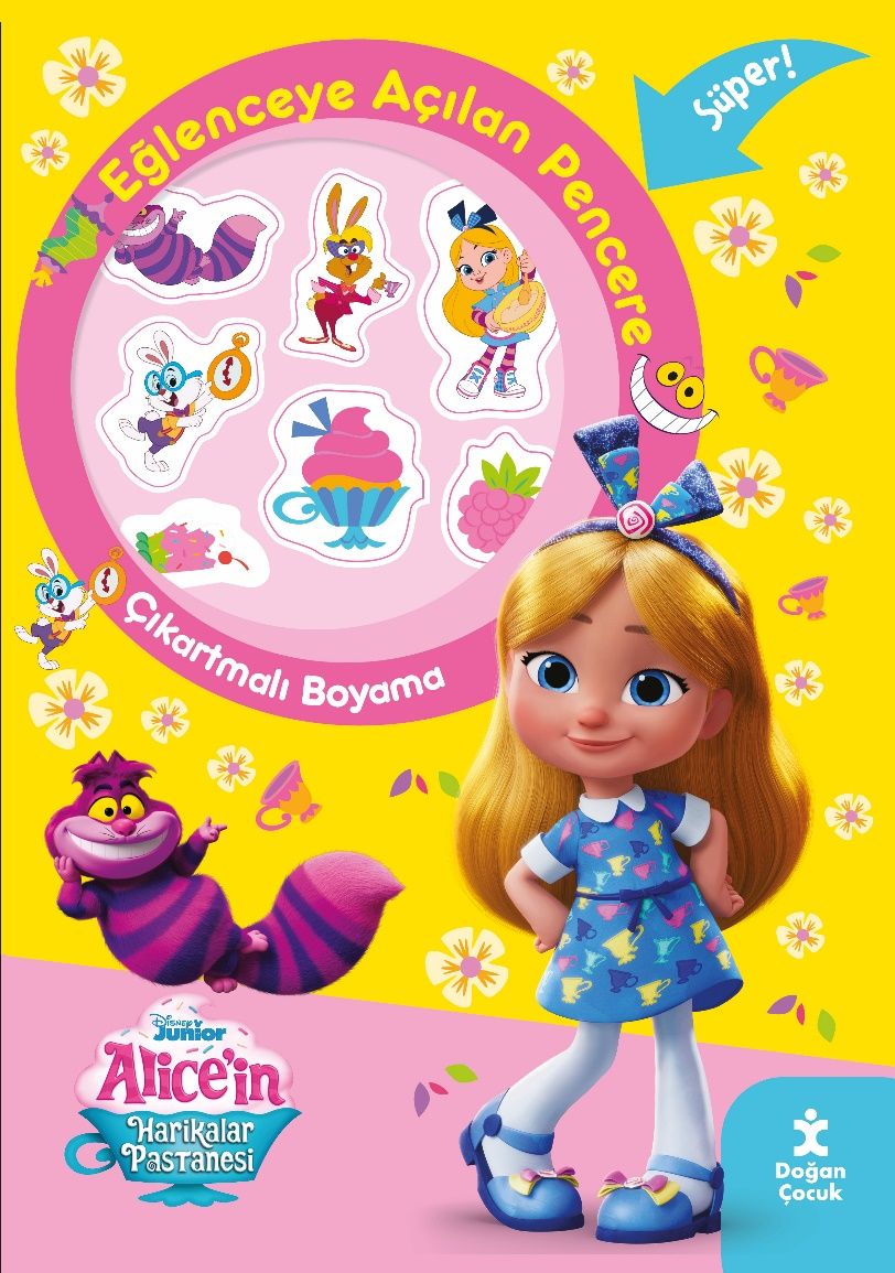 Disney Alice’in Harikalar Pastanesi Eğlenceye Açılan Pencere Çıkartmalı Boyama Kitabı
