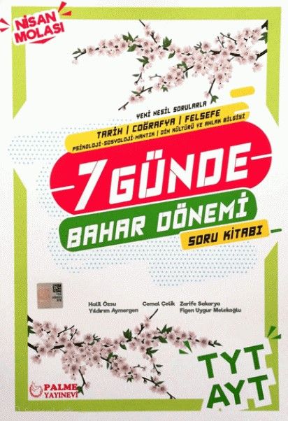 Palme YKS TYT AYT Tarih Coğrafya Felsefe 7 Günde Bahar Dönemi Soru Kitabı