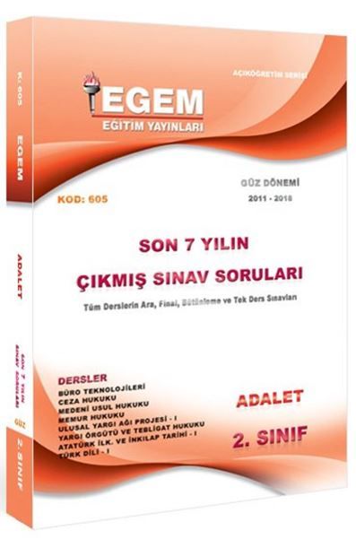 2. Sınıf 3. Yarıyıl Adalet Çıkmış Sınav Soruları (Kod 605)