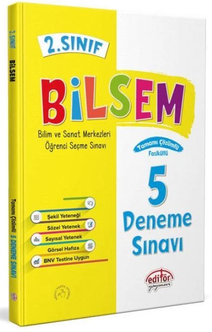 2. Sınıf Bilsem Çözümlü 5 Deneme Sınavı -