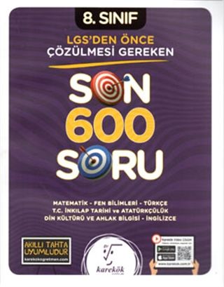 8. Sınıf LGS'den Önce Çözülmesi Gereken Son 600 Soru