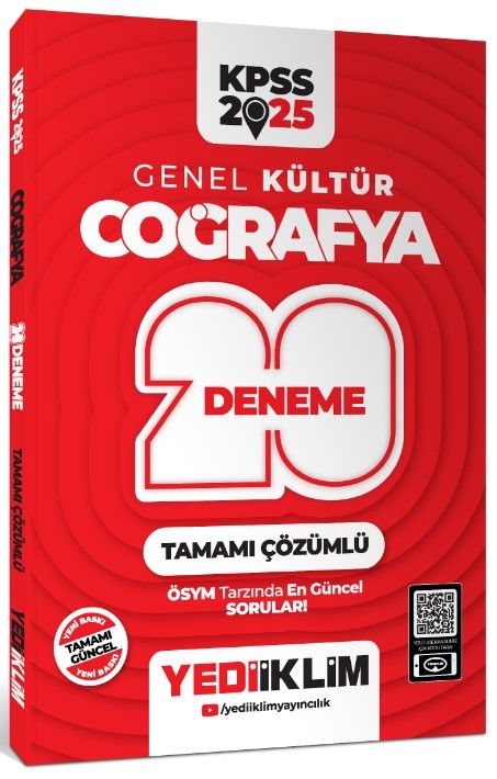 2025 KPSS Genel Kültür Coğrafya Tamamı Çözümlü 20 Deneme