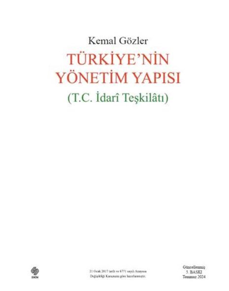 Türkiye’nin Yönetim Yapısı (T.C. İdari Teşkilatı)