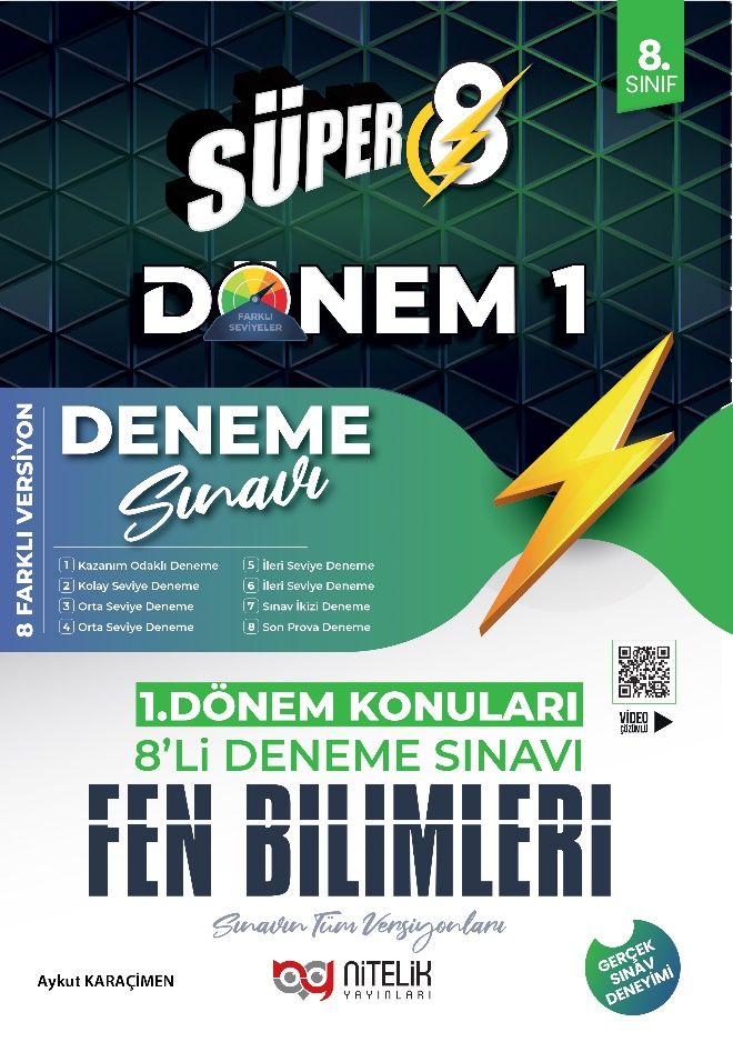Süper 8 Fen Bilimleri 1.Dönem 8’li Deneme Sınavı