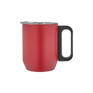 Paslanmaz Çelik Kupa Bardak - Kırmızı - 350 ml - 5354