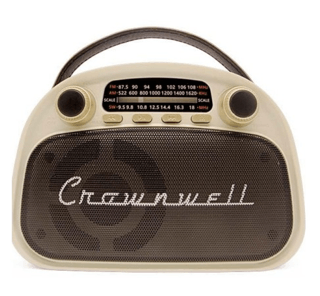 Crownwell Taşınabilir Bluetooth Retro Radyo Arizona Serisi Krem