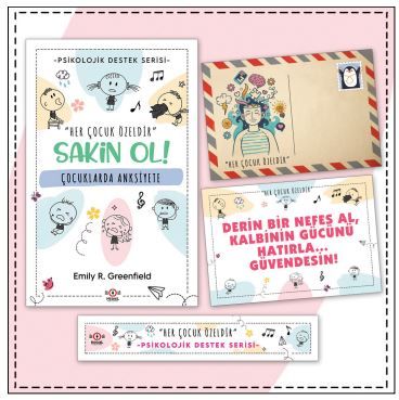 Çocuklar İçin Psikolojik Destek Serisi - Çocuklarda Anksiyete - Kartpostal ve Ayraç