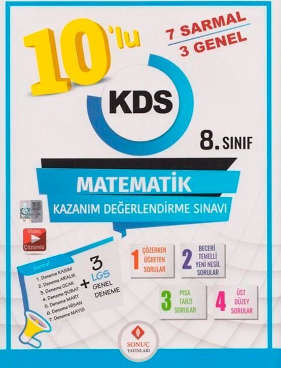 8. Sınıf 10'lu Matematik Kazanım Değerlendirme Sınavı