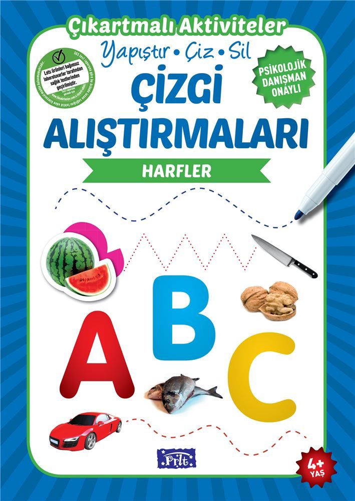 Çizgi Alıştırmaları - Harfler (4 Yaş)
