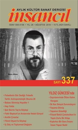 İnsancıl Aylık Kültür Sanat Dergisi Sayı: 337 Ağustos 2018