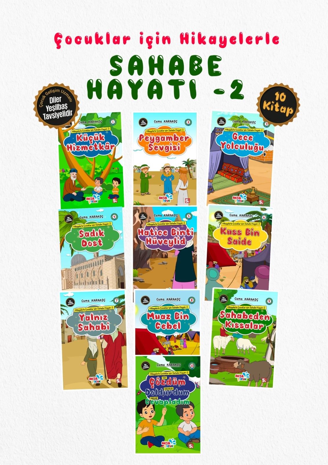 Hikayelerle Çocuklar İçin Sahabe Hayatı 2 Set (10 Kitap Takım)