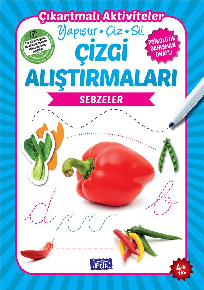 Çizgi Alıştırmaları - Sebzeler (4 Yaş)