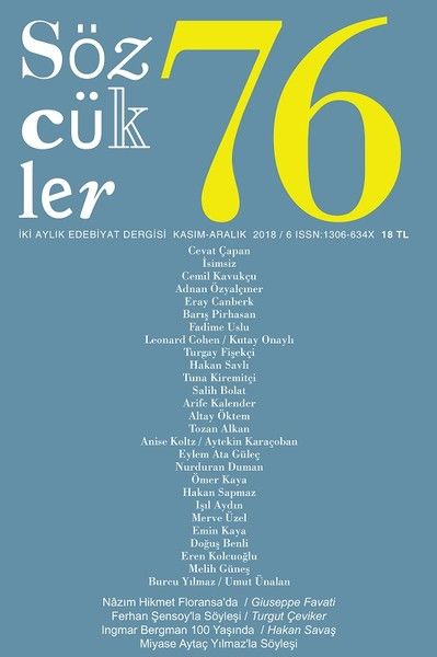 Sözcükler Dergisi Sayı: 76 Kasım - Aralık 2018