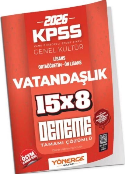 KPSS Vatandaşlık İLELEBET 15x9 Deneme Çözümlü