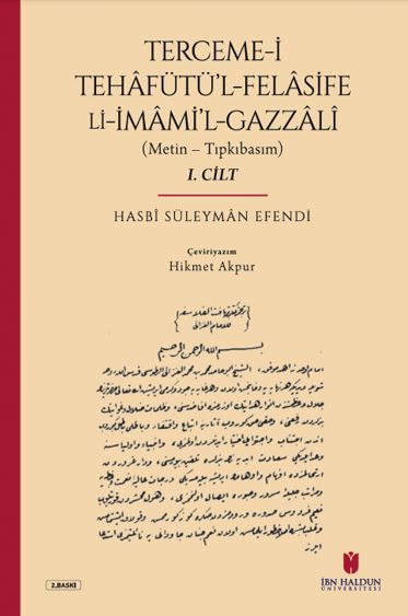 Terceme-i Tehafütü’l-Felasife Li İmami’l-Gazzali